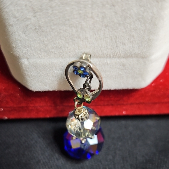 Dazzling Silver and Blue Drop Earrings - Picture 3 of 16